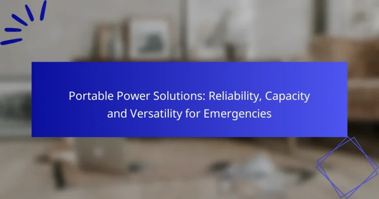 Portable Power Solutions: Reliability, Capacity and Versatility for Emergencies