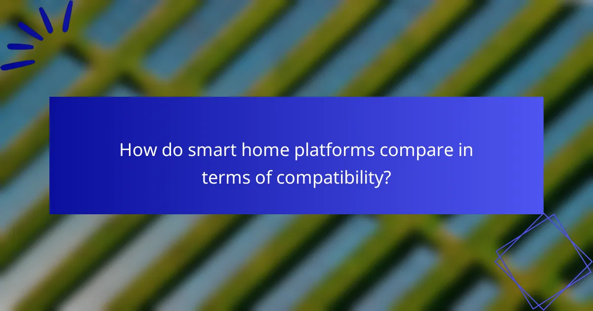 How do smart home platforms compare in terms of compatibility?