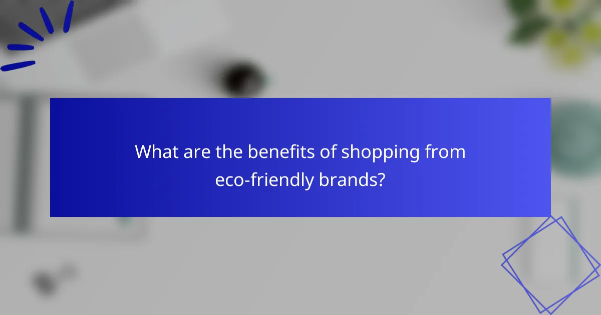 What are the benefits of shopping from eco-friendly brands?
