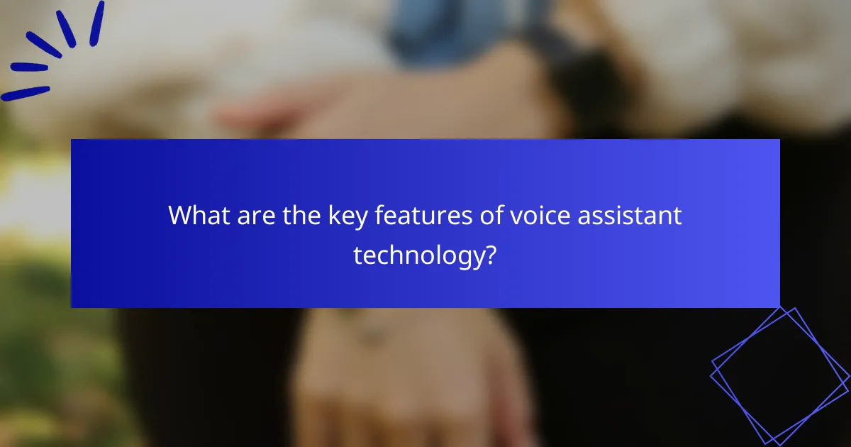What are the key features of voice assistant technology?